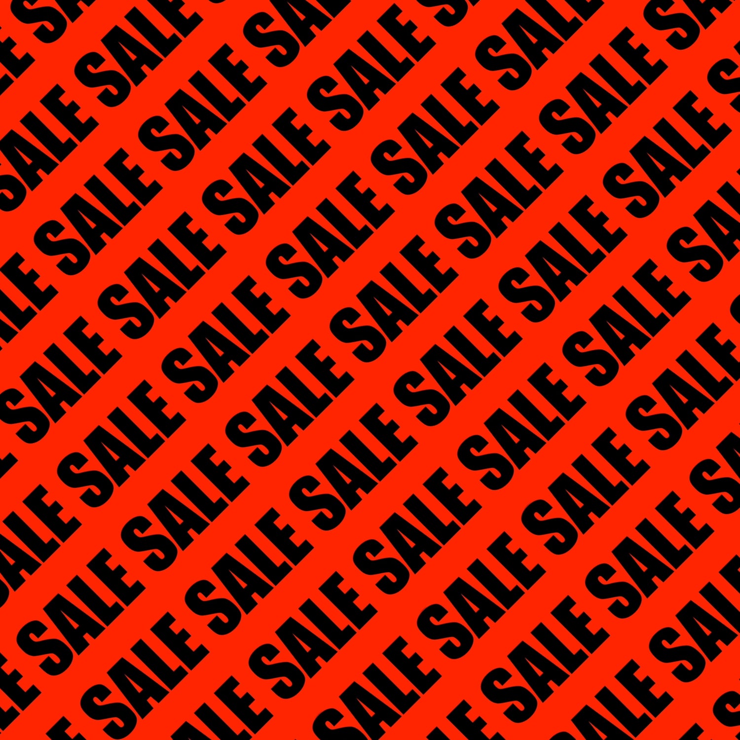 Fetter schwarzer „Sale“-Schriftzug auf leuchtend rotem Hintergrund – ergibt ein nahtloses, verkaufsbezogenes Muster.