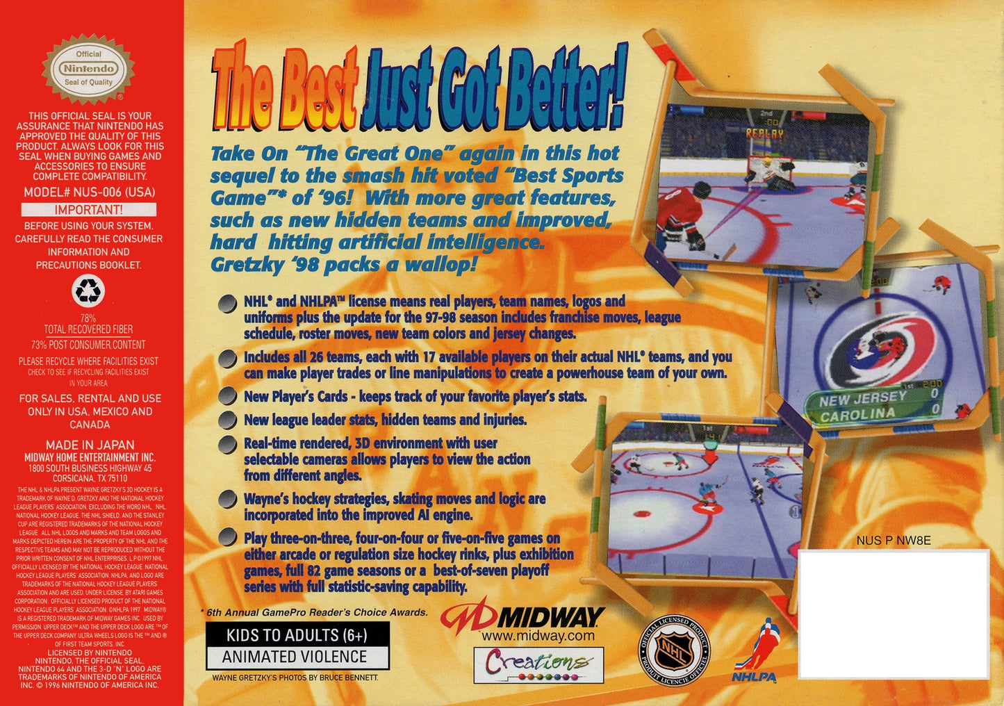 Wayne Gretzky's 3D Hockey 98