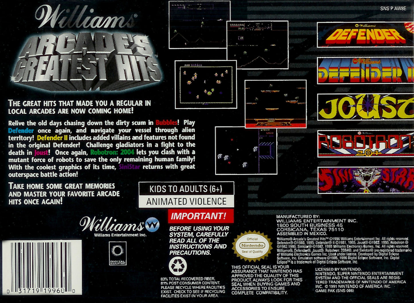 Williams Arcade's Greatest Hits