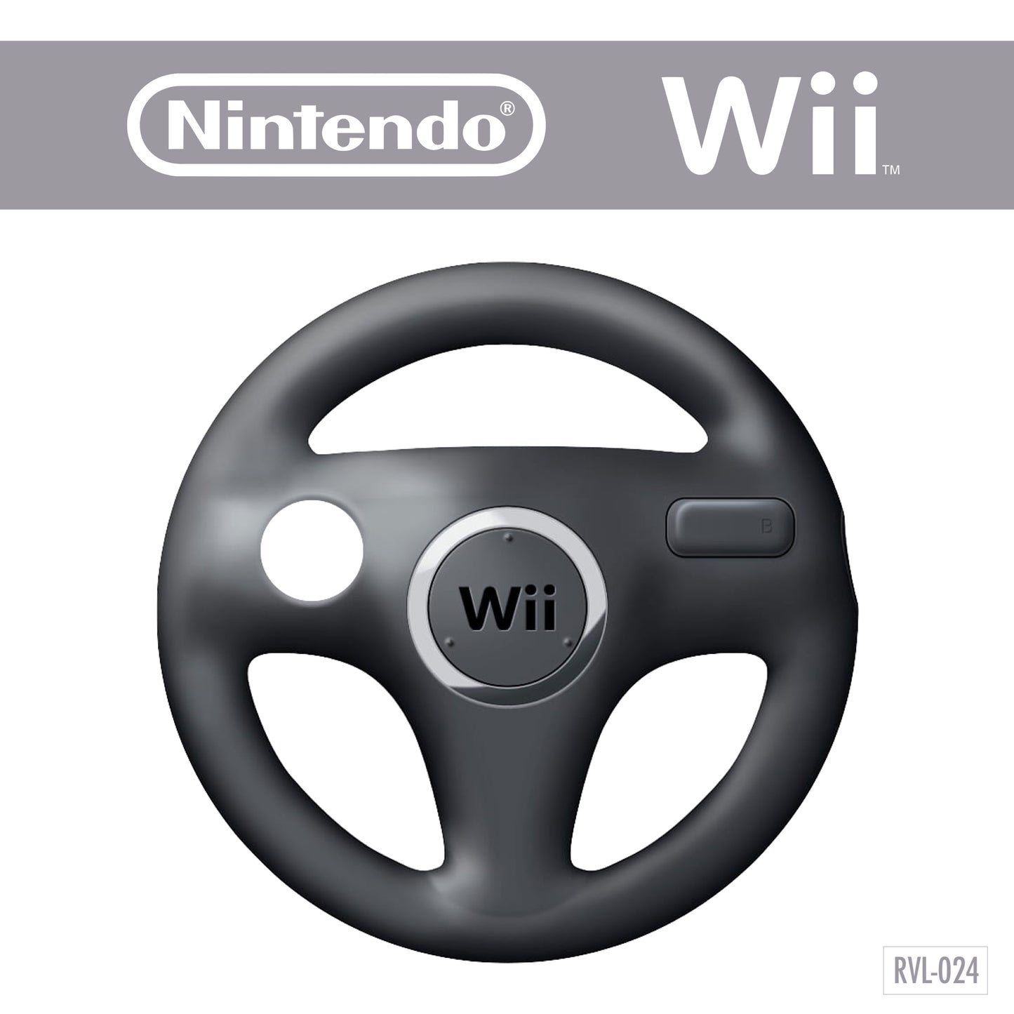 Original Wii Wheel / Lenkrad (Schwarz / Weiß)