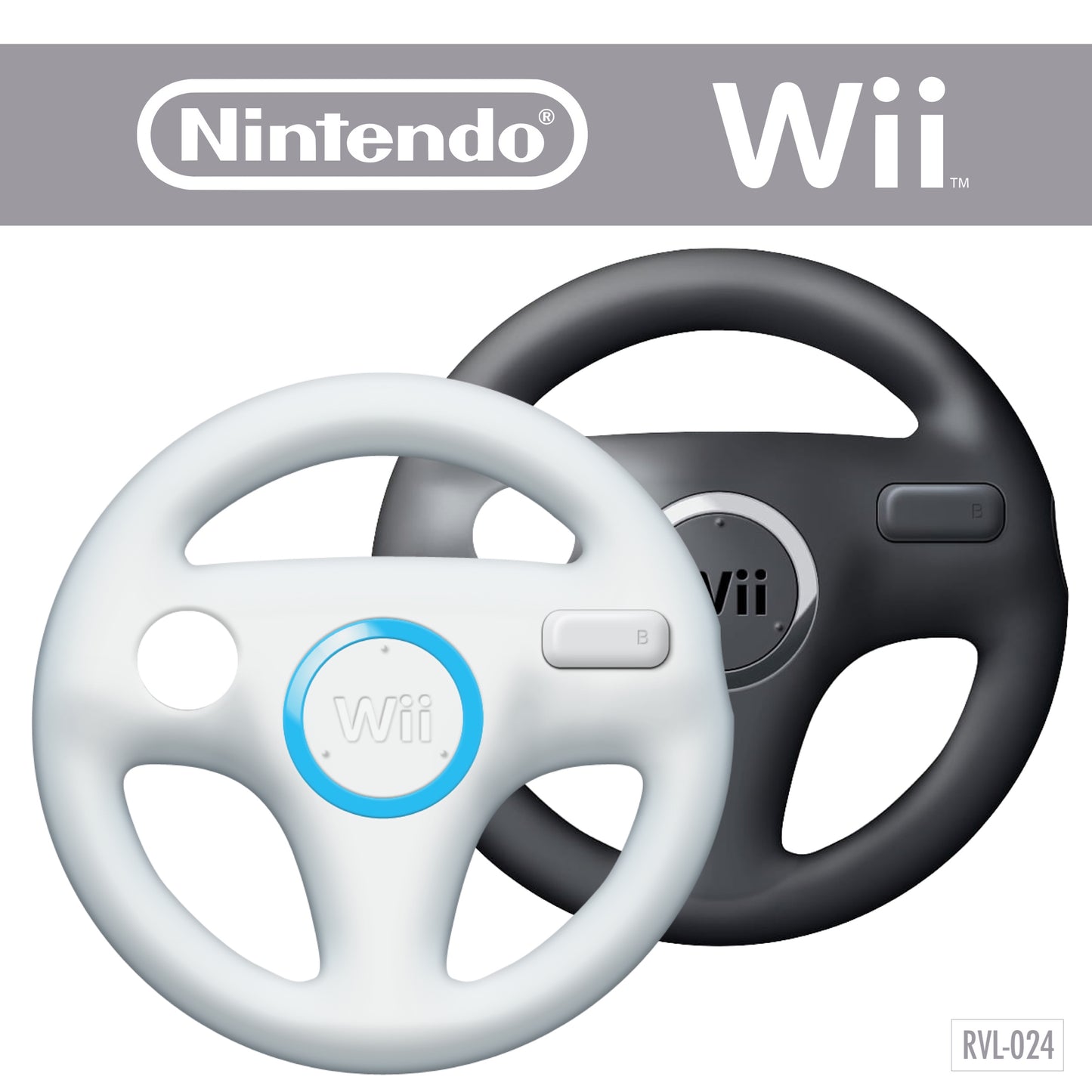 Original Wii Wheel / Lenkrad (Schwarz / Weiß)