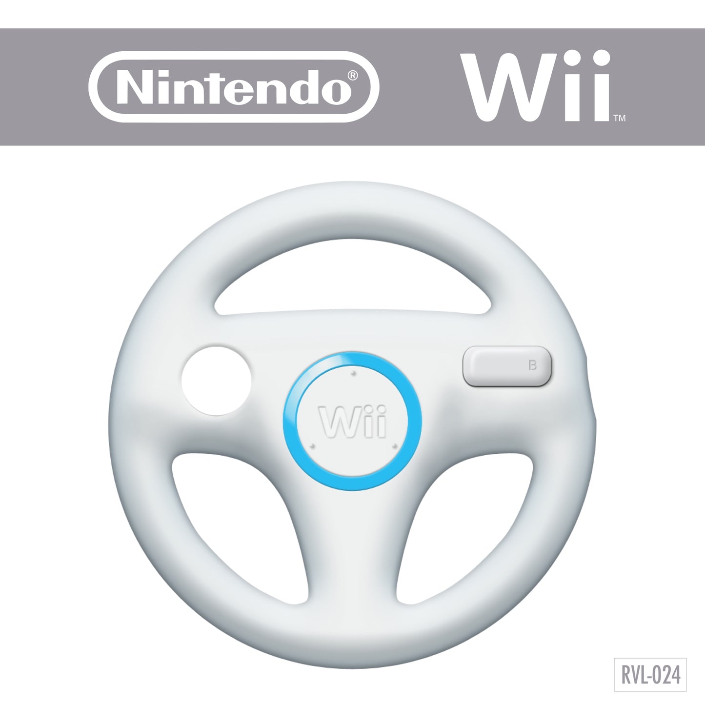 Original Wii Wheel / Lenkrad (Schwarz / Weiß)