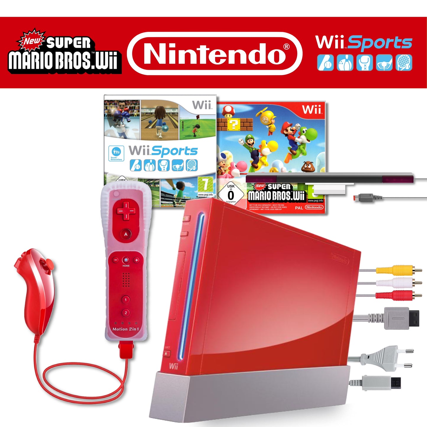 Wii "New Super Mario Bros. Pack" inkl. Controller & New Super Mario Bros.