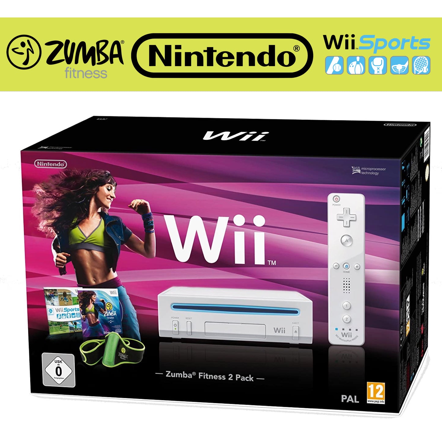 Wii "Zumba Fitness 2 Pack" inkl. Controller, Zumba Gürtel & Zumba Fitness 2