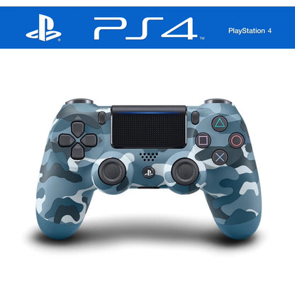 Ein Blaues Camouflage Design Sony PlayStation 4-Controller mit ergonomischem Design und reaktionsschnellen Tasten für ein verbessertes Spielerlebnis.