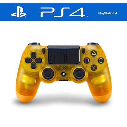 Gelb Transparent Sony PlayStation 4-Controller mit ergonomischem Design und reaktionsschnellen Tasten für ein verbessertes Spielerlebnis.