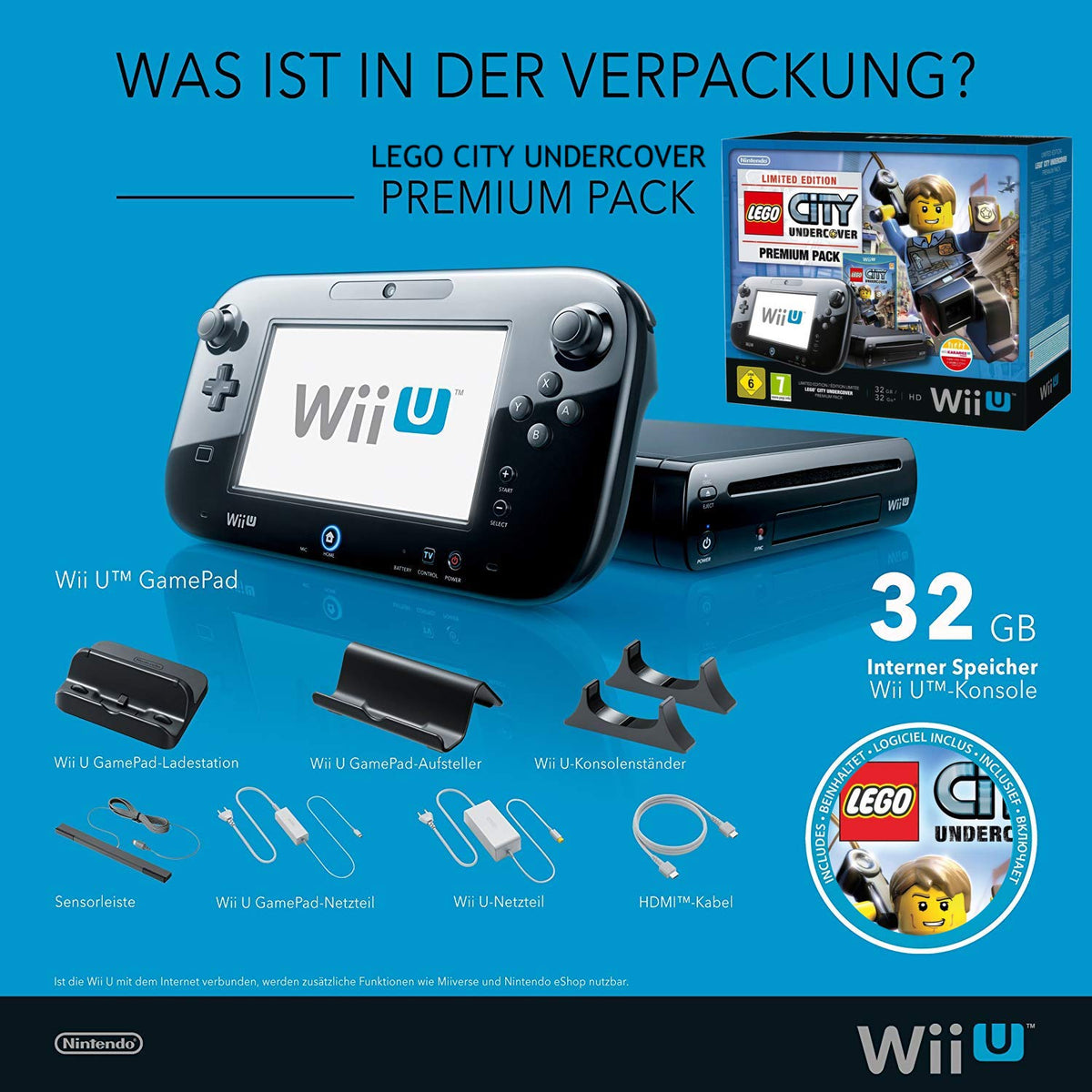 Konsole inkl. GamePad LEGO City Undercover Premium Pack in OVP