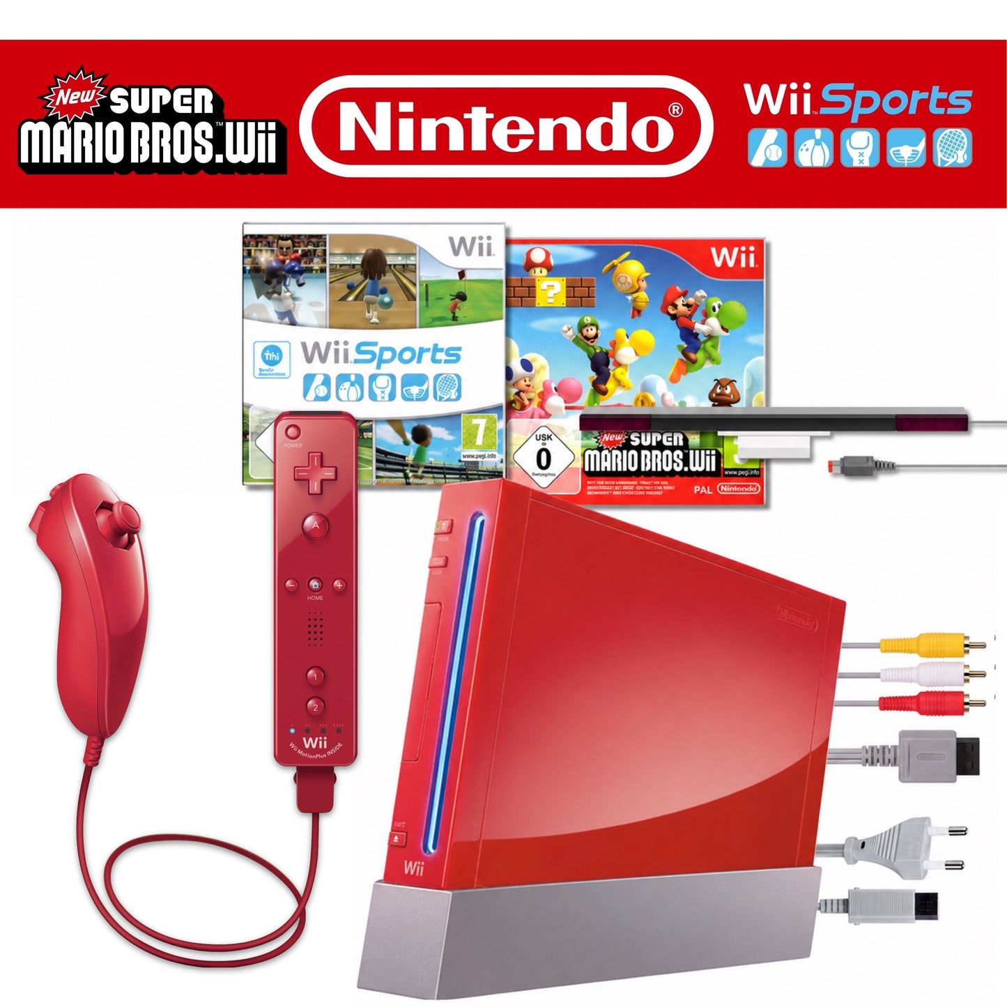 Wii "New Super Mario Bros. Pack" inkl. Controller & New Super Mario Bros.
