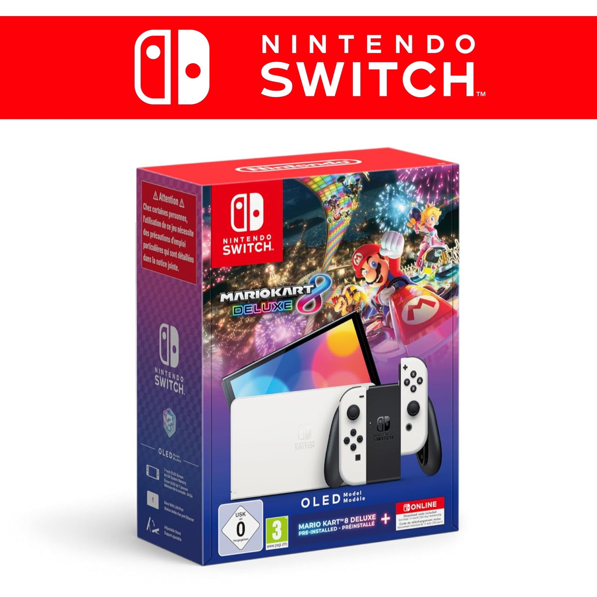 Konsole OLED Weiß + Mario Kart 8 Deluxe in OVP
