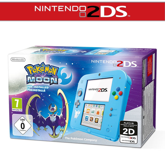 2DS Handheld-Konsole Hellblau inkl. Pokémon Mond in OVP