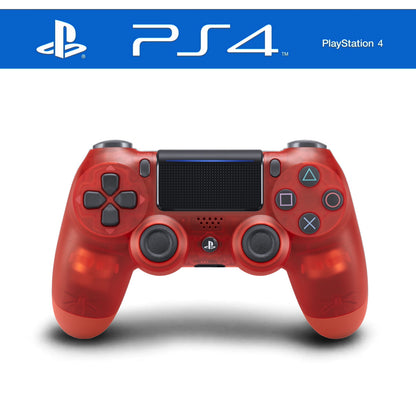 Rot Transparenter Sony PlayStation 4-Controller mit ergonomischem Design und reaktionsschnellen Tasten für ein verbessertes Spielerlebnis.