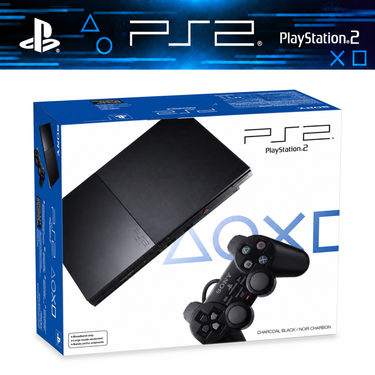Slim Konsole schwarz 2G inkl. Controller in OVP