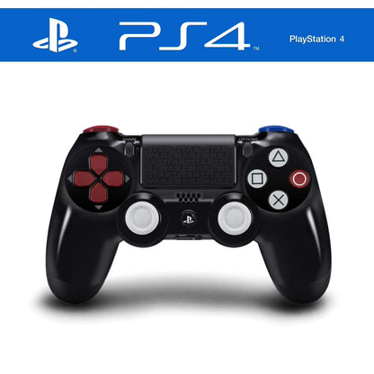 Ein schwarzer Sony PlayStation 4-Controller mit Star Wars Darth Vader Edition und ergonomischem Design und reaktionsschnellen Tasten für ein verbessertes Spielerlebnis.