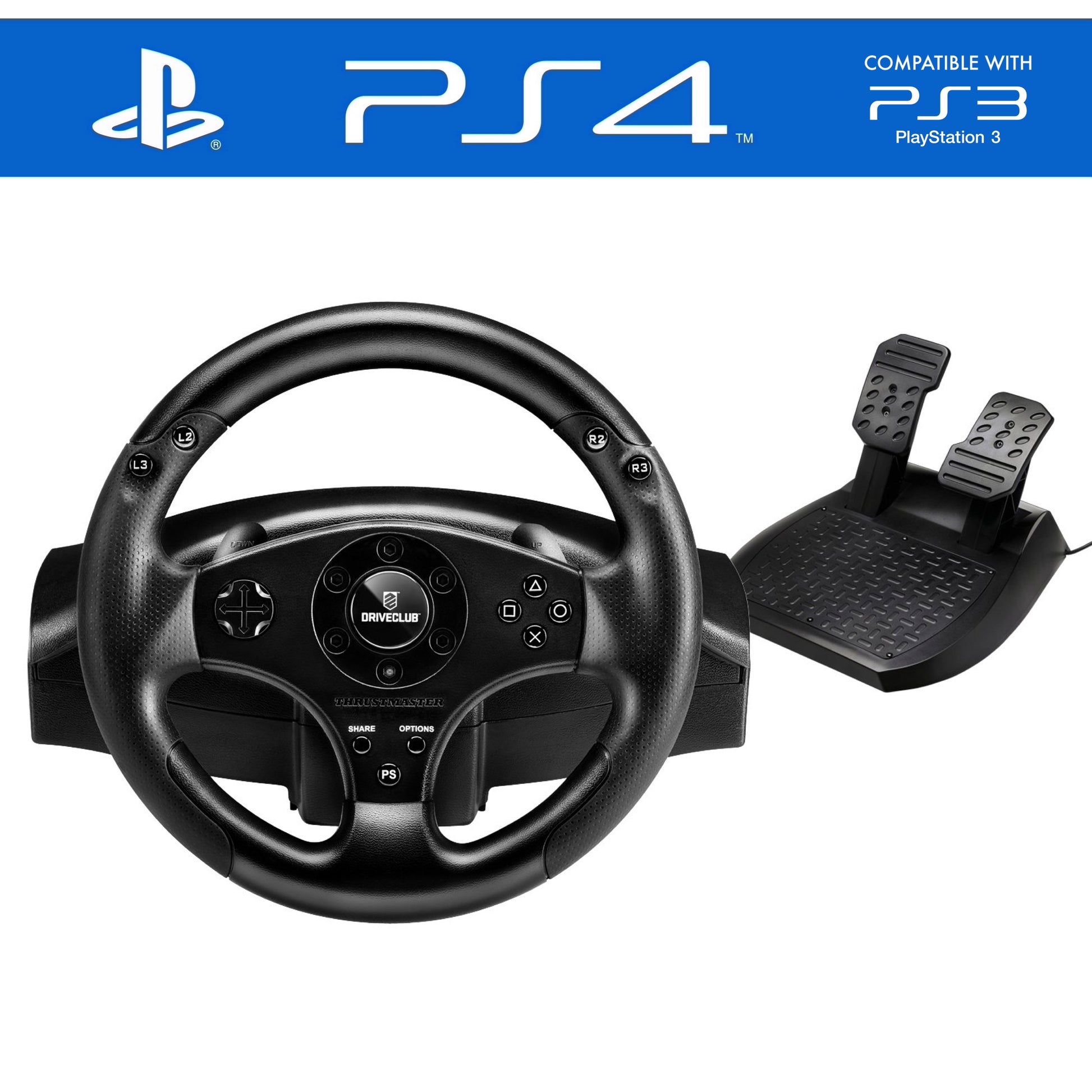 ps4 lenkrad ohne pedale Thrustmaster T80 Racing Lenkrad DriveClub Edition in OVP für PlayStation 4 / PS4 – GAMES-WORLD4YOU