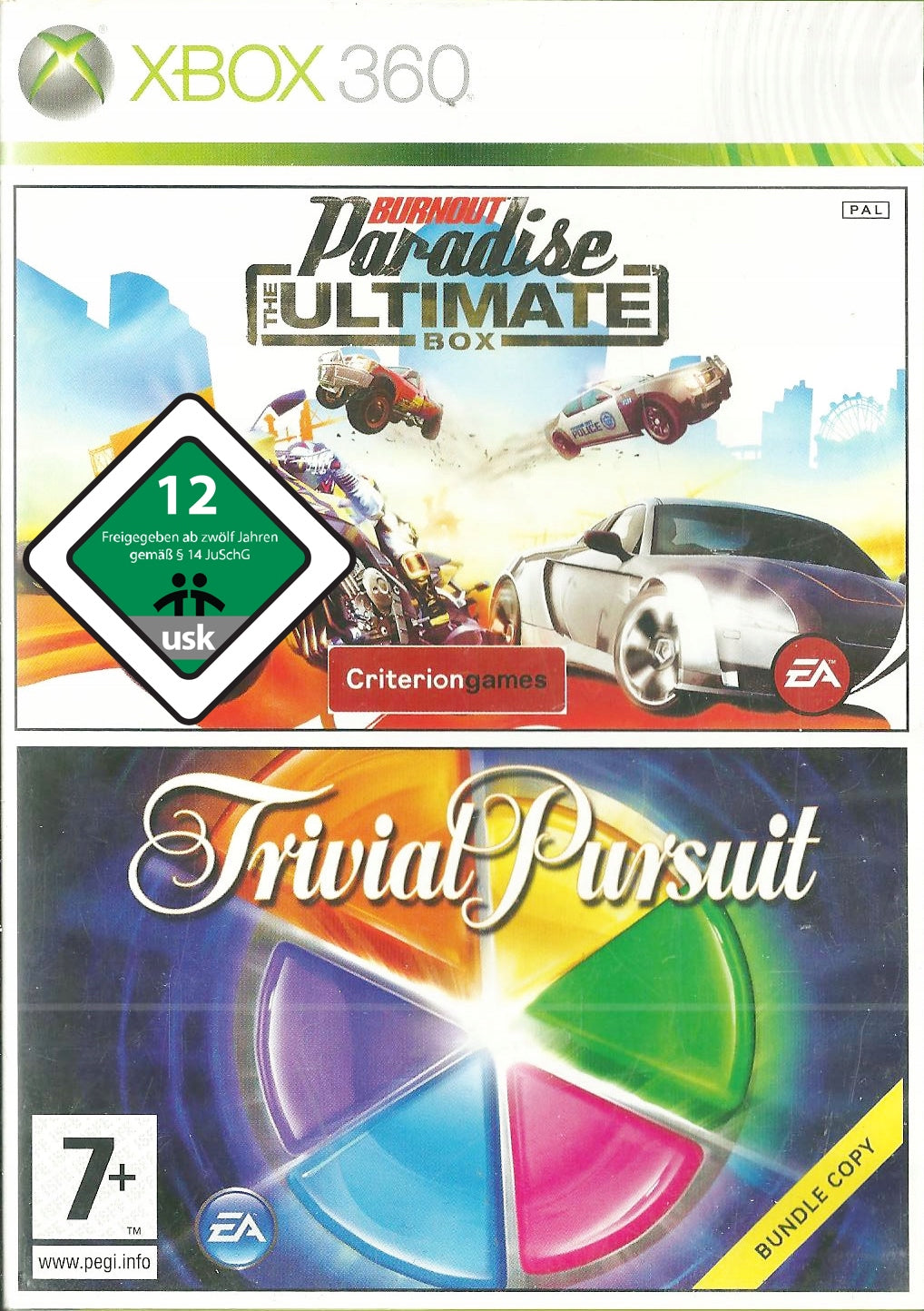 2 Games in 1 Burnout Paradise / Trivial Pursuit
