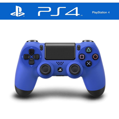 Sony PlayStation 4-Controller in Blau-Schwarz mit ergonomischem Design und reaktionsschnellen Tasten für ein verbessertes Spielerlebnis.
